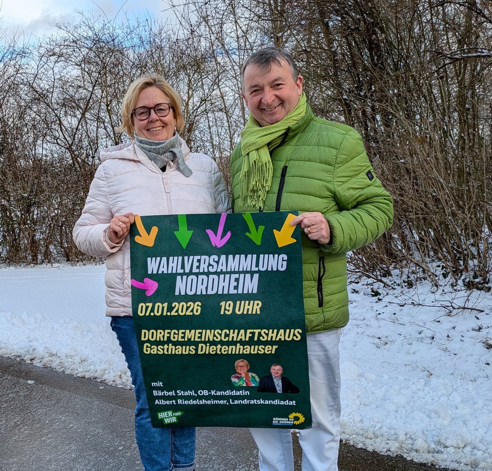 OB-Kandidatin Bärbel Stahl und Landratskandidat Albert Riedelsheimer